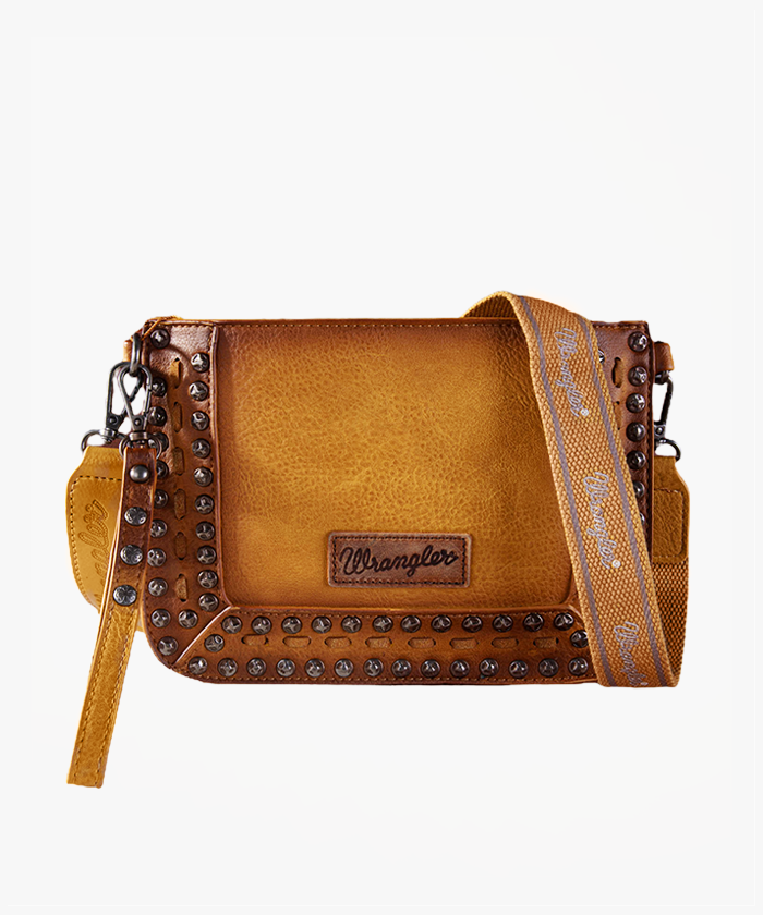 Wrangler Rivets Studded Yellow Crossbody Bag - Montana West World