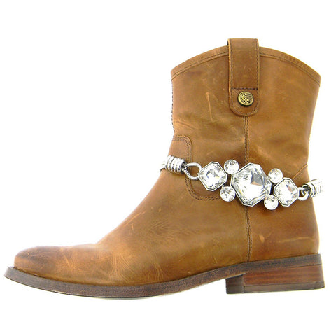 Western Jewelry Double Strand Crystal Boot Chain Pendant