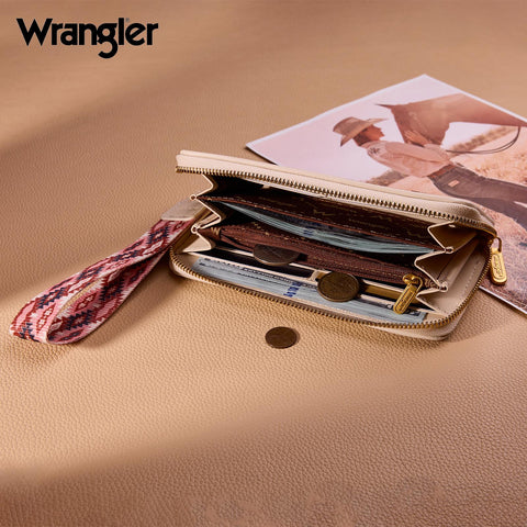 Wrangler Purse for Women Western Aztec Wallet with Sequin Detail Sparkly Underarm Purse