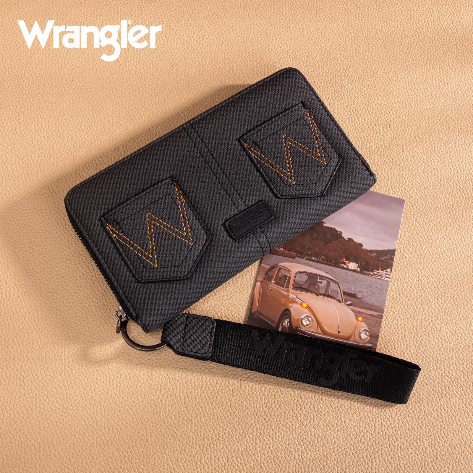 Wrangler Large Wristlet Wallet for Women with Distinctive 'W' Embroidery