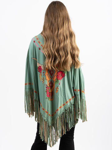 Montana West Steer Skull Collection Poncho - Montana West World