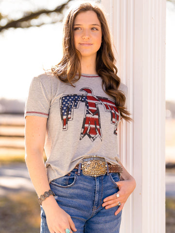 American Bling Women's Washed American Pride Wild Soul Tee - Montana West World