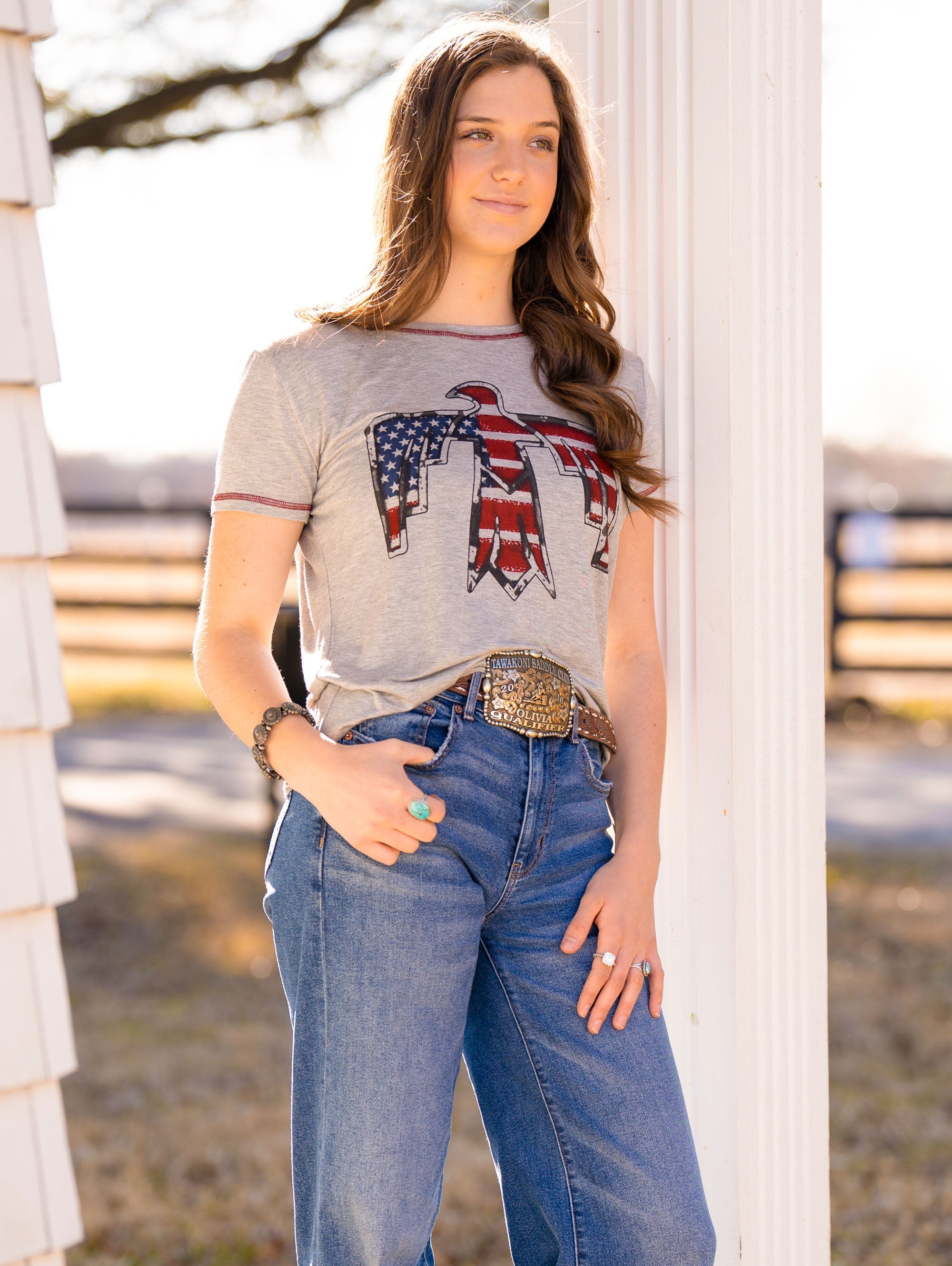 American Bling Women's Washed American Pride Wild Soul Tee - Montana West World