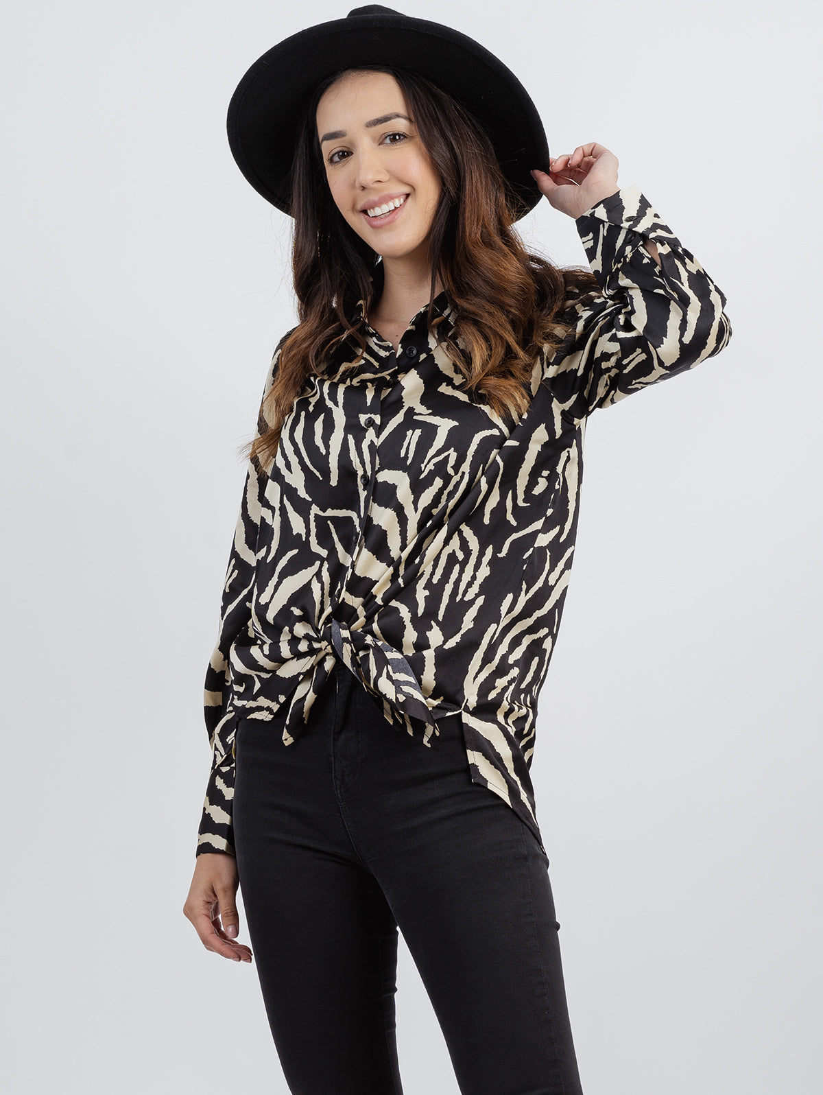 American Bling Women Leopard Print Long Sleeve Shirt - Montana West World