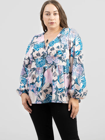 American Bling Women Floral Print Long Sleeves Top - Montana West World