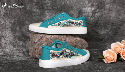 Montana West Embroidered Studs Canvas Shoes - Montana West World