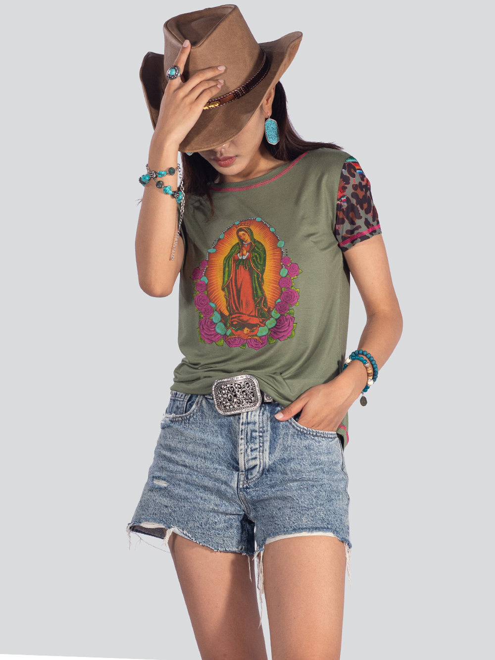 American Bling Our Lady of Guadalupe Women T-Shirt - Montana West World