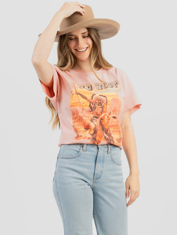 American Bling Women's Mineral Wash ''Wild West'' Tee - Montana West World