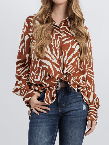 American Bling Women Leopard Print Long Sleeve Shirt - Montana West World