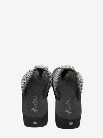 Montana West Floral Concho Platform Flip-Flops - Montana West World