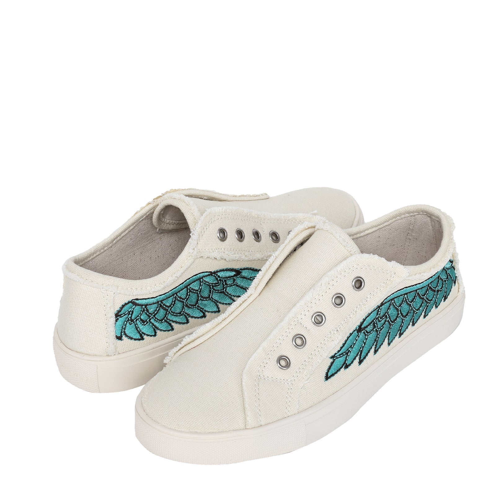 Montana West Embroidered  Wing Canvas Shoes - Montana West World