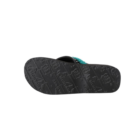 Mandala Silver Floral Rhinestones Embroidered Wedge Western Flip-Flop - Montana West World
