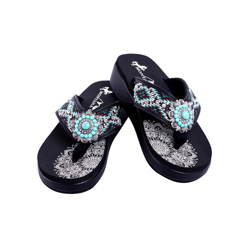 Montana West Embroidered Collection Flip Flops - Montana West World
