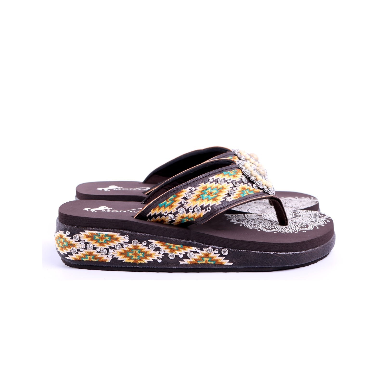 Montana West Embroidered Collection Flip Flops - Montana West World